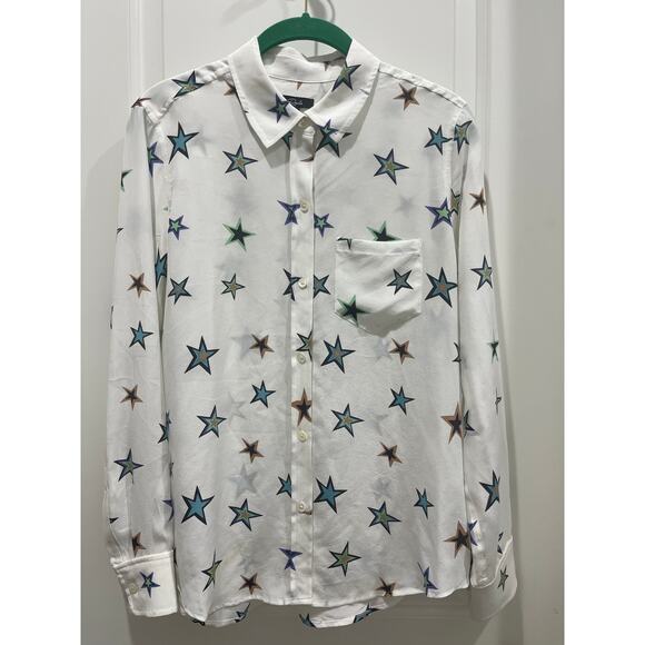 Rails Kate Star Silk Button Up Blouse Sz S - Picture 2 of 7